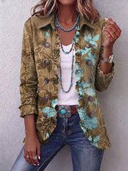 Sundara | Veste Florale Vintage à Volants Boho Dégradé