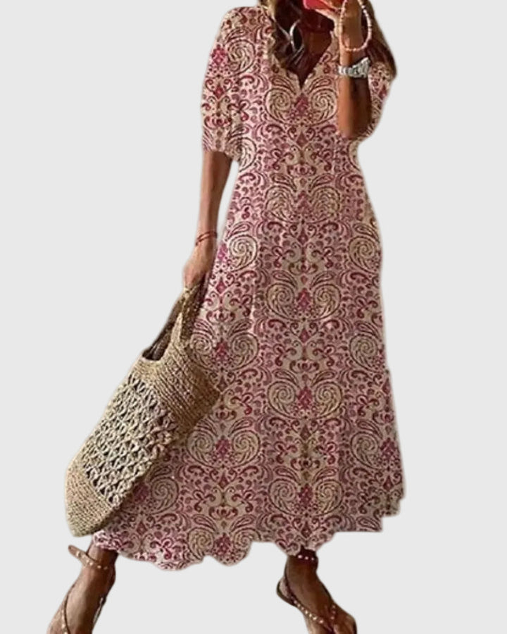 Flavie | Robe Maxi Bohème à Pompons