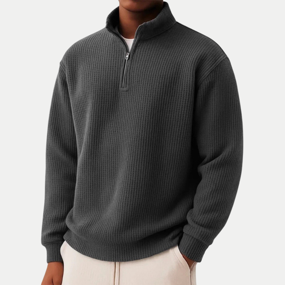 Everett™ | Sweter z dzianiny z ćwierć zamkiem