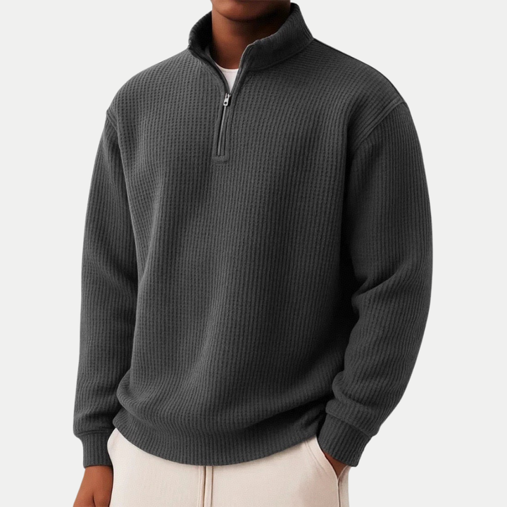 Everett™ | Sweter z dzianiny z ćwierć zamkiem