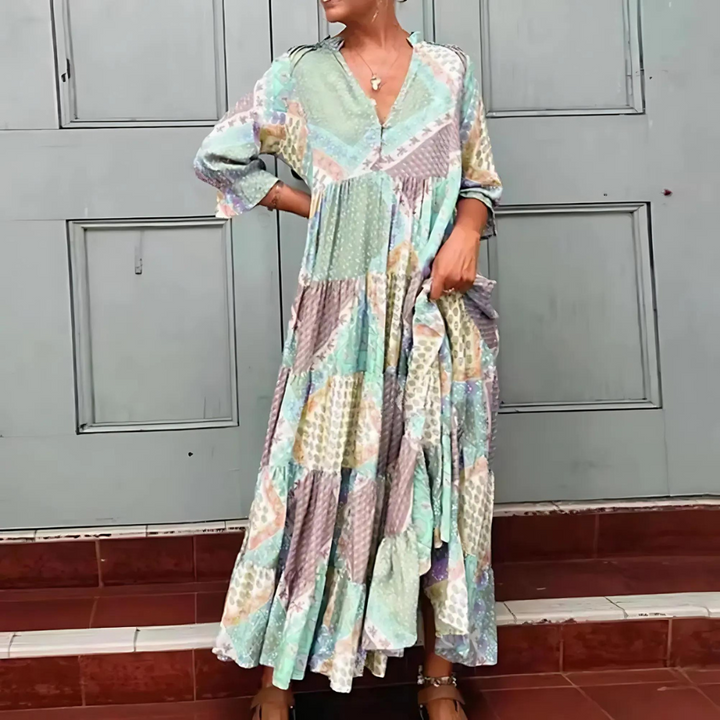 Aurianne | Robe Maxi Patchwork