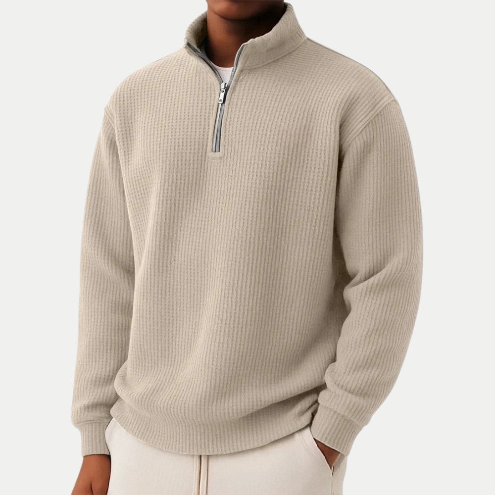 Everett™ | Sweter z dzianiny z ćwierć zamkiem