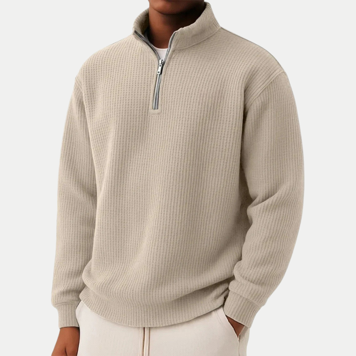 Everett™ | Sweter z dzianiny z ćwierć zamkiem