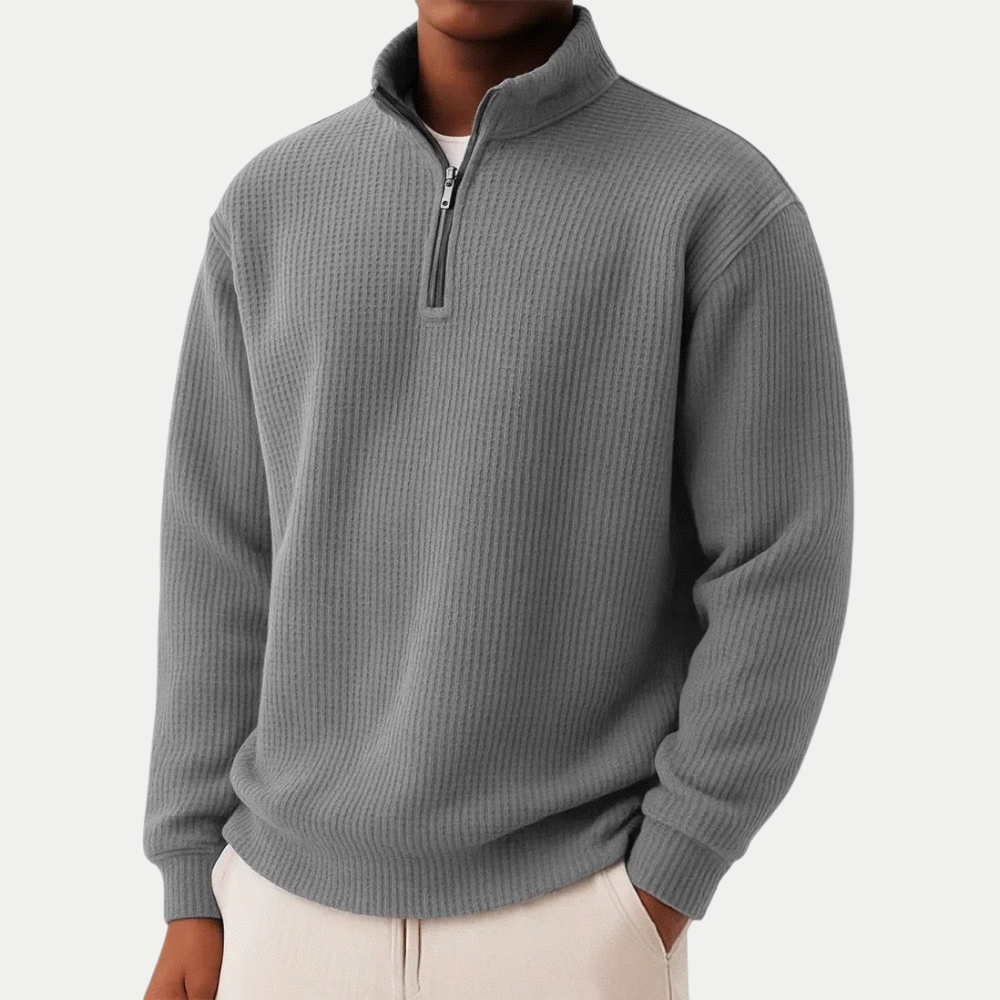 Everett™ | Sweter z dzianiny z ćwierć zamkiem