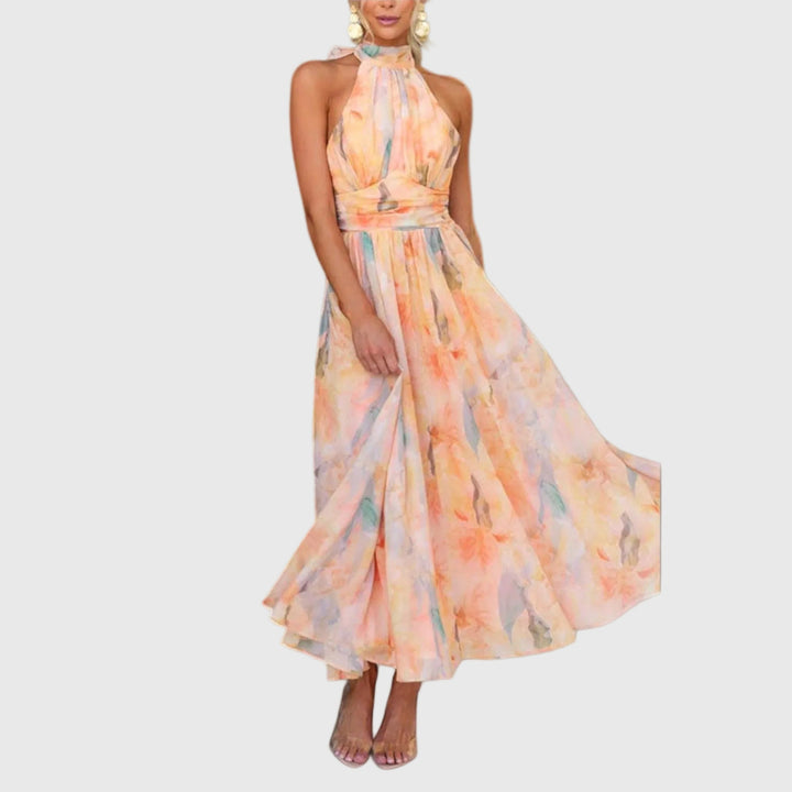 Élodie | Robe Maxi Aquarelle Élégante