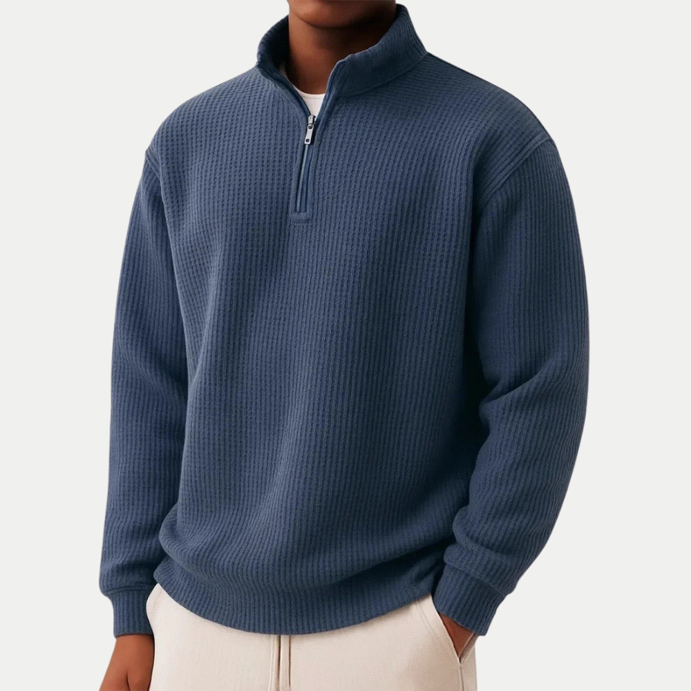 Everett™ | Sweter z dzianiny z ćwierć zamkiem