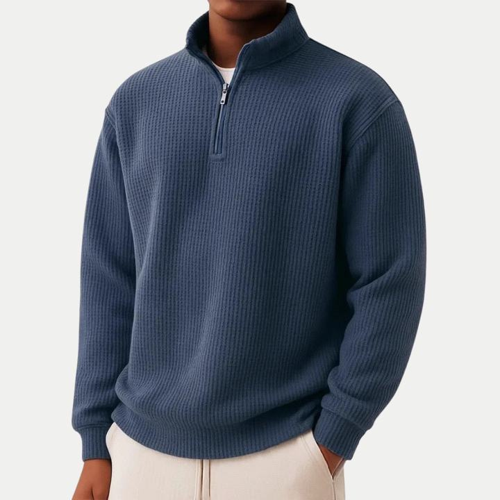 Everett™ | Sweter z dzianiny z ćwierć zamkiem