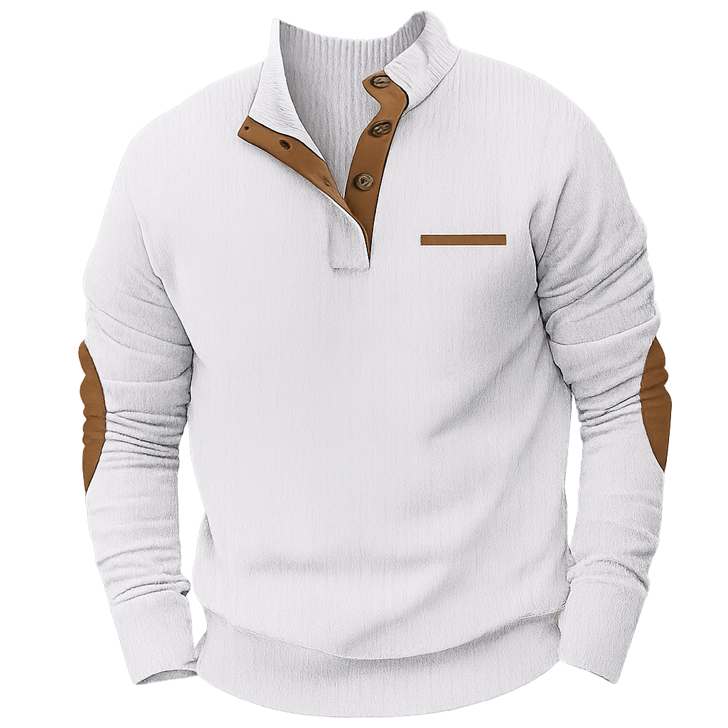 Bellonaro™ | Sweter z korduroy z ćwierć guzikiem