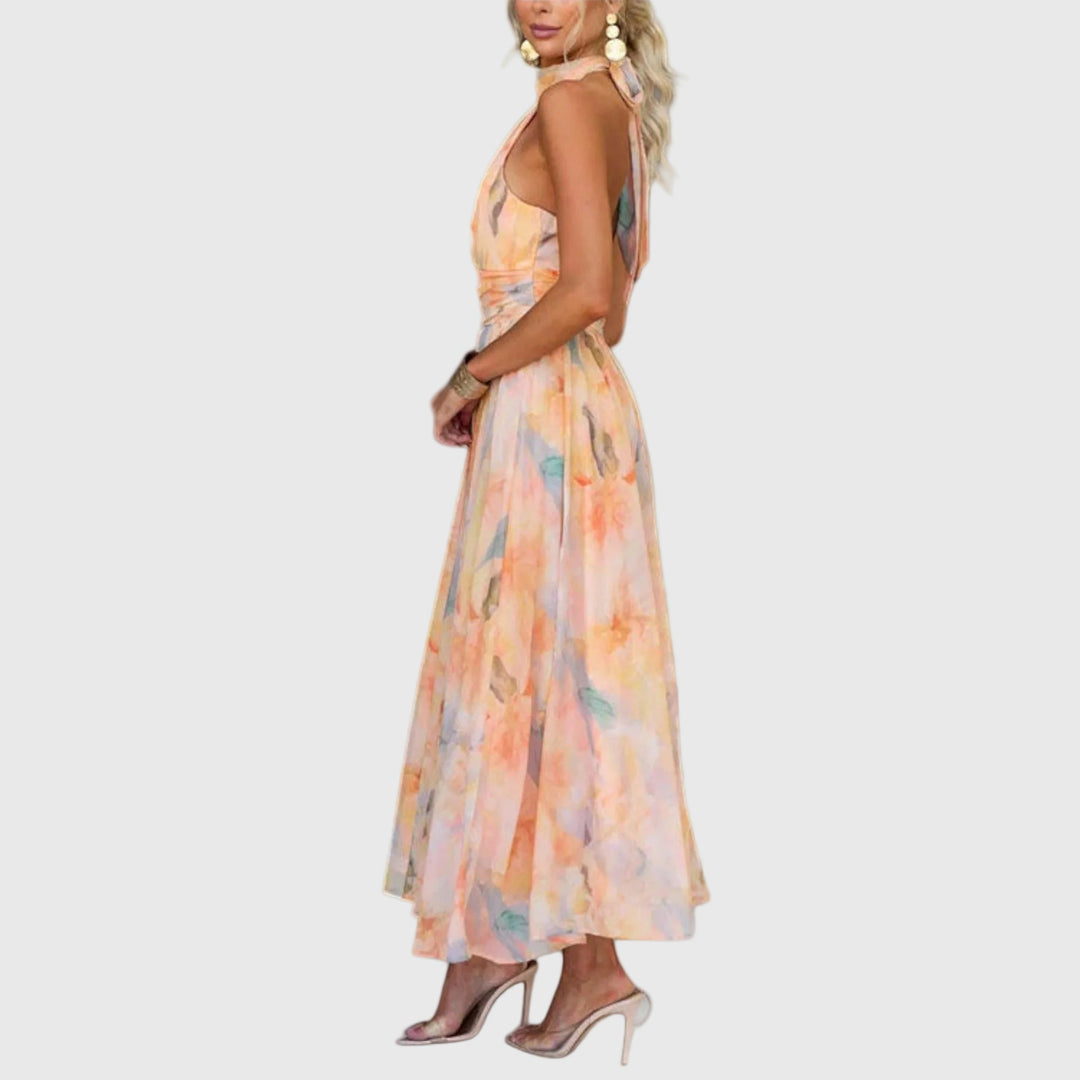 Élodie | Robe Maxi Aquarelle Élégante
