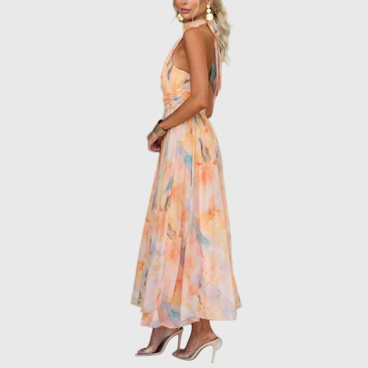 Élodie | Robe Maxi Aquarelle Élégante