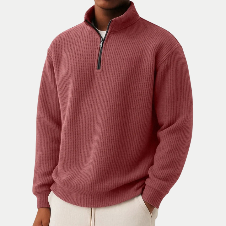 Everett™ | Sweter z dzianiny z ćwierć zamkiem