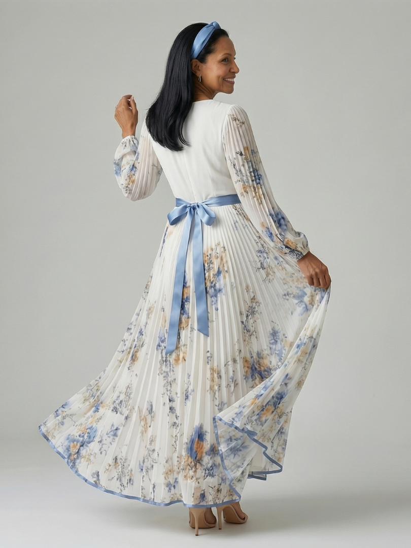 Ewa | Robe Midi Croisée Plissée