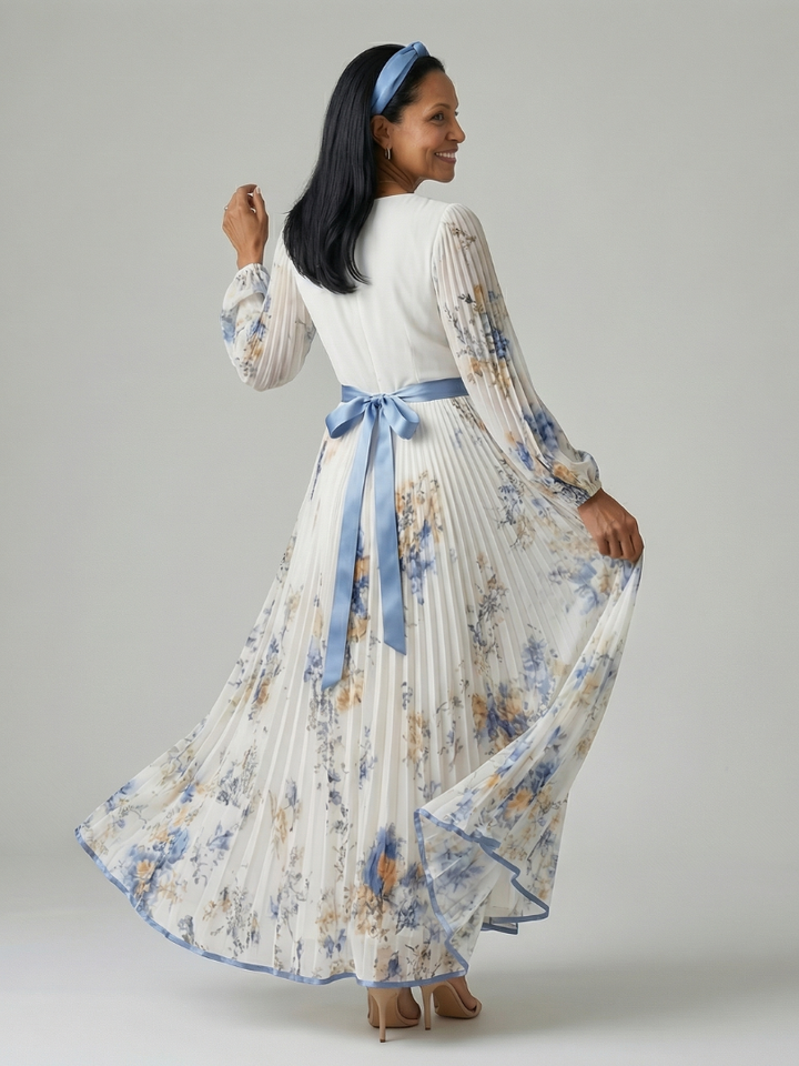 Ewa | Robe Midi Croisée Plissée