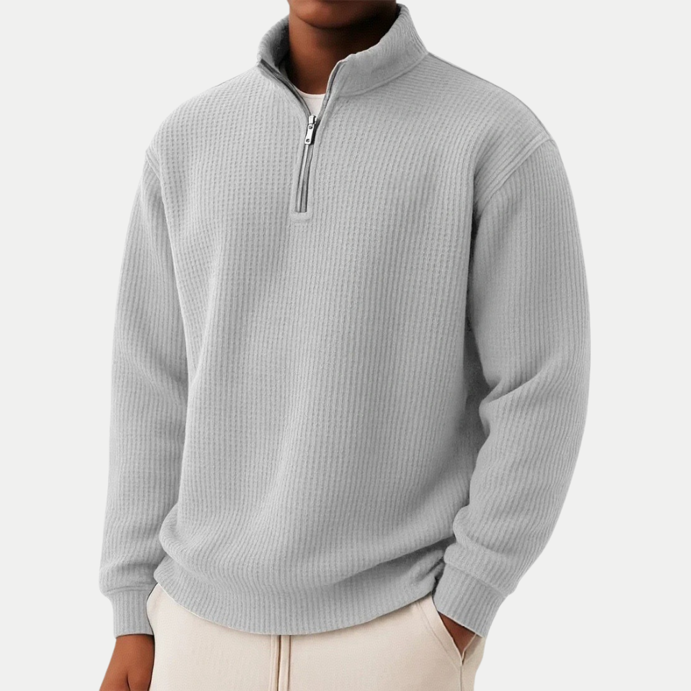 Everett™ | Sweter z dzianiny z ćwierć zamkiem
