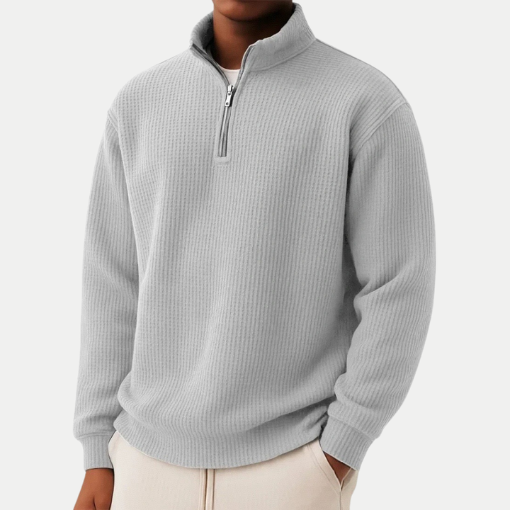 Everett™ | Sweter z dzianiny z ćwierć zamkiem