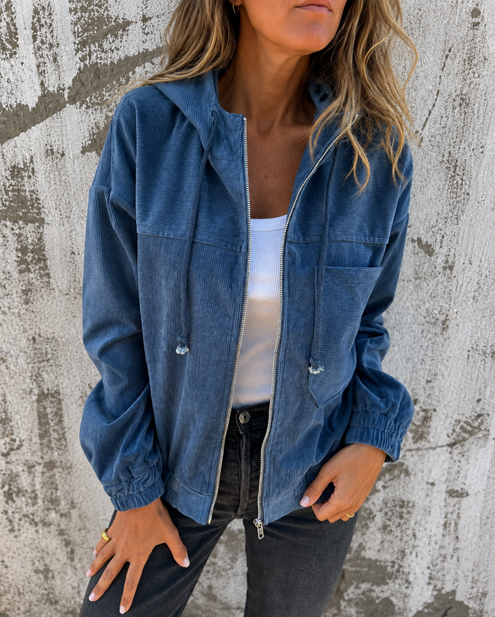 Natalie | Veste à capuche en velours côtelé