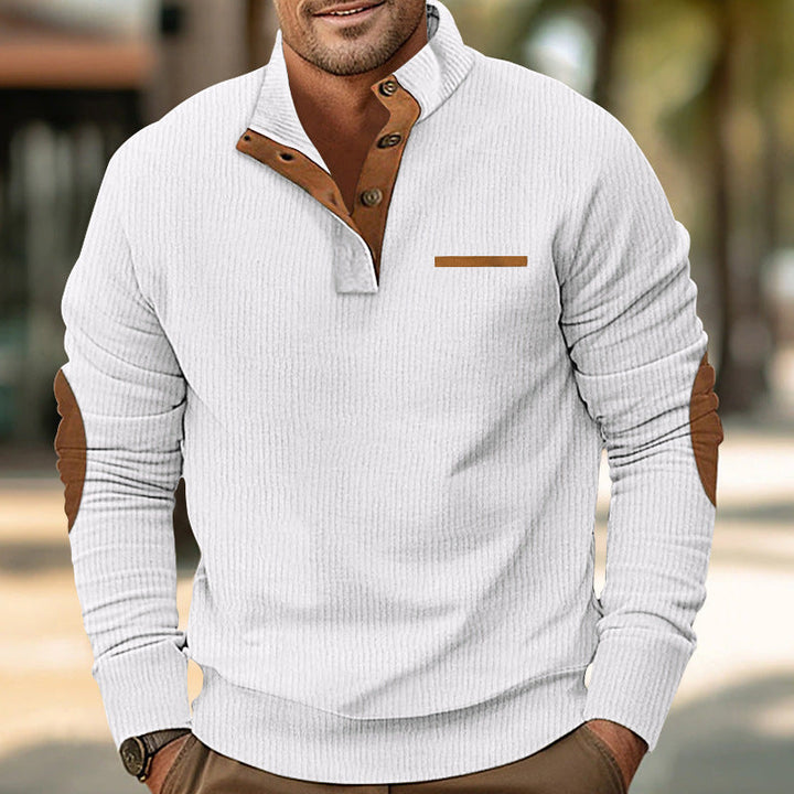 Bellonaro™ | Sweter z korduroy z ćwierć guzikiem