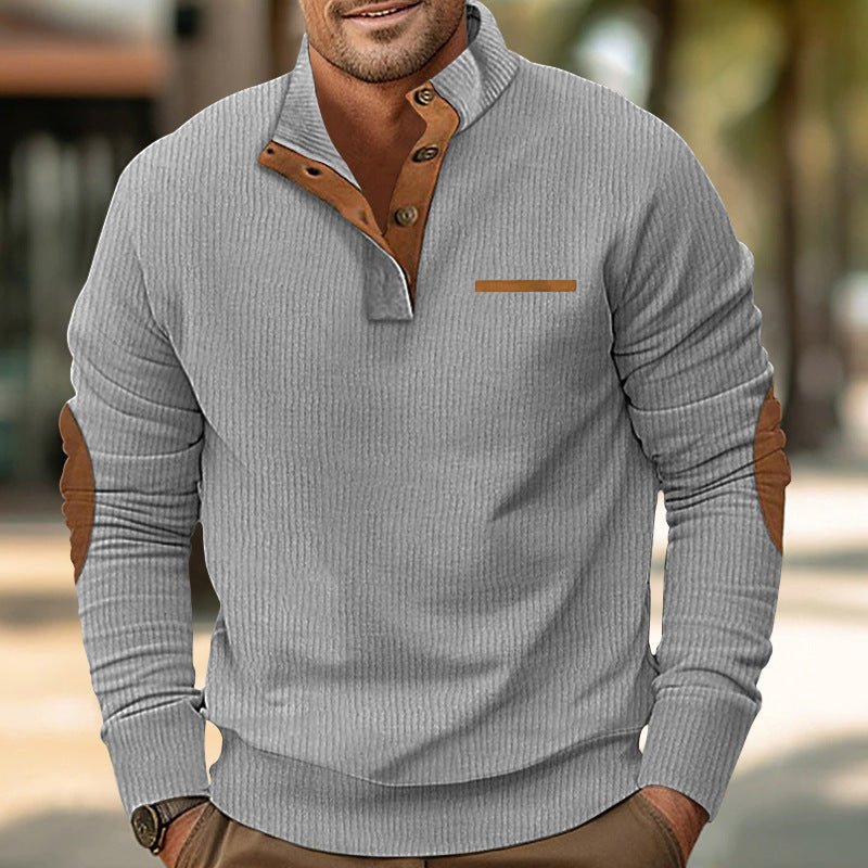 Bellonaro™ | Sweter z korduroy z ćwierć guzikiem