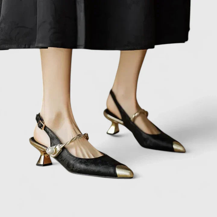 Aurélia | Mocassins Slingback Élégance Dorée