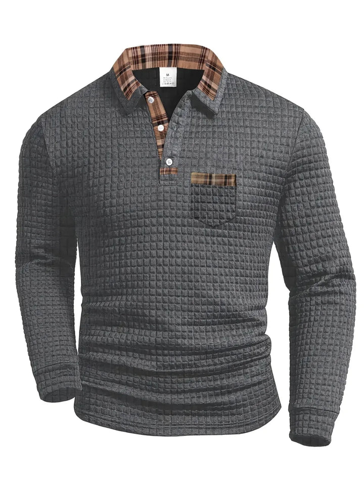 Cason Elegancki Sweter Polo z Dzianiny