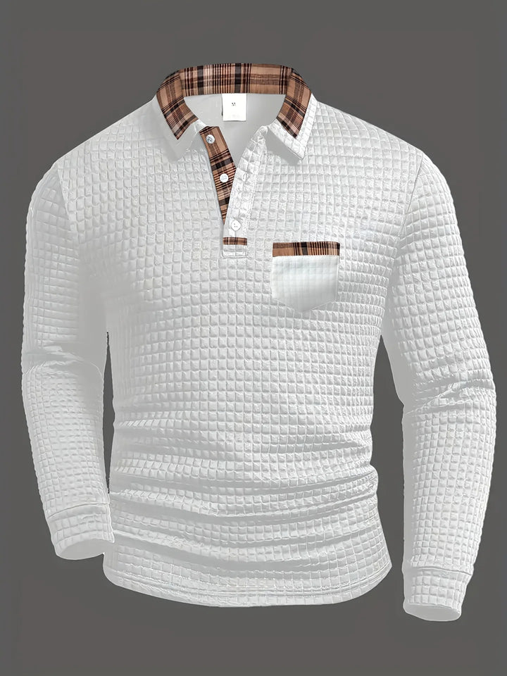 Cason Elegancki Sweter Polo z Dzianiny