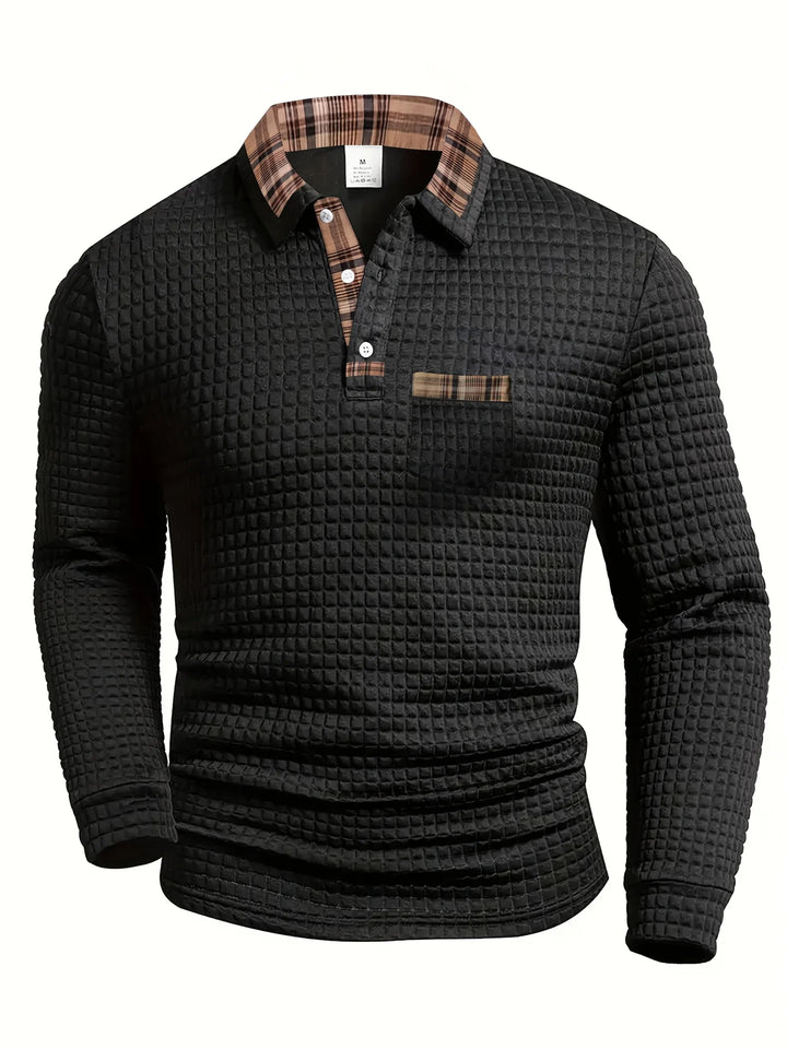 Cason Elegancki Sweter Polo z Dzianiny