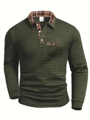 Cason Elegancki Sweter Polo z Dzianiny