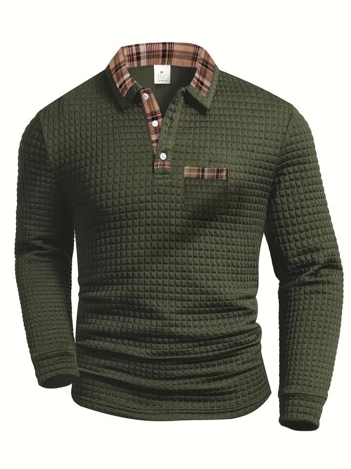 Cason Elegancki Sweter Polo z Dzianiny