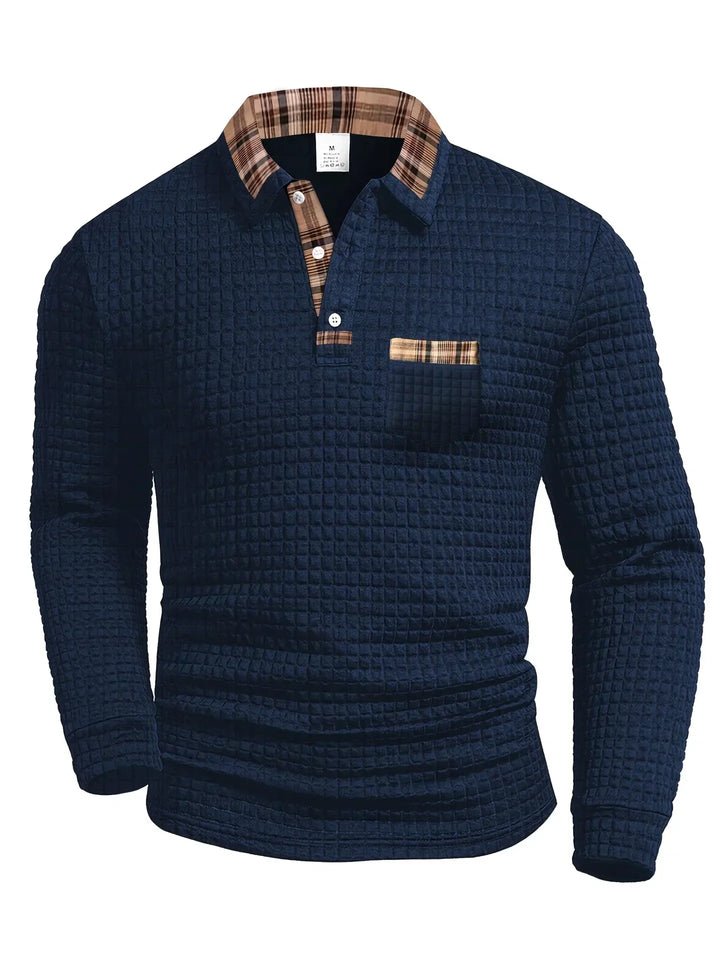 Cason Elegancki Sweter Polo z Dzianiny