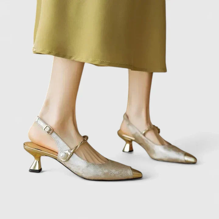 Aurélia | Mocassins Slingback Élégance Dorée