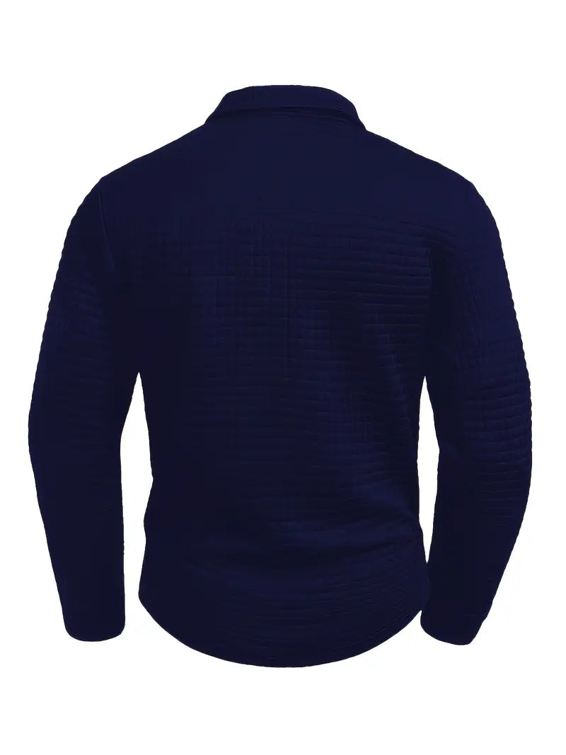 Męska koszulka polo w slim fit z teksturowanym materiałem i kieszenią na zamek w rękawie
