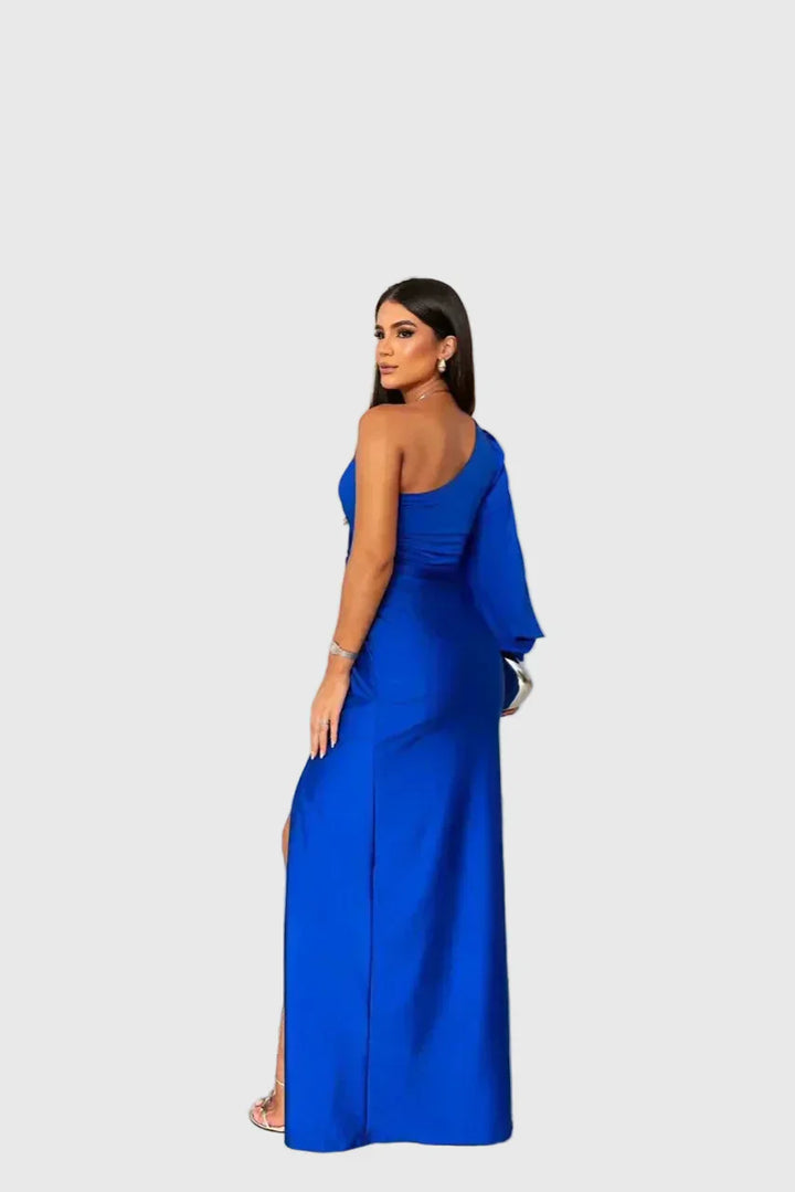 Auriane | Robe Maxi Asymétrique Satinée