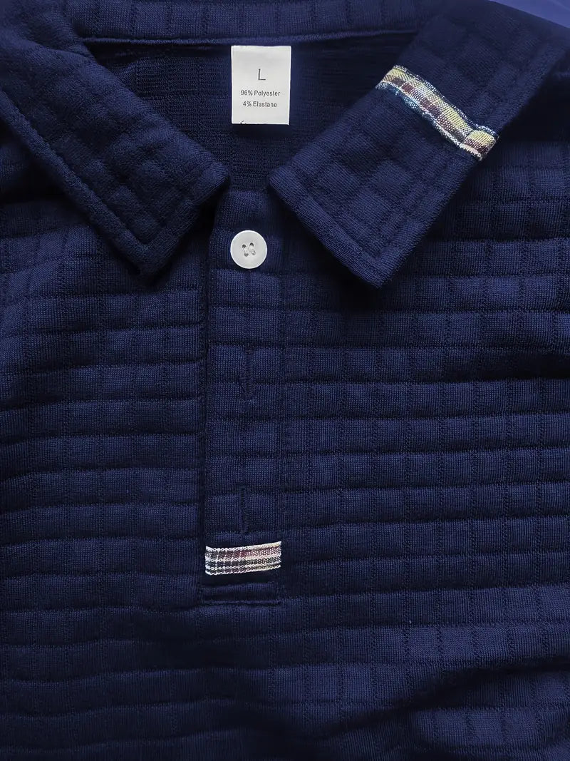 Męska koszulka polo w slim fit z teksturowanym materiałem i kieszenią na zamek w rękawie