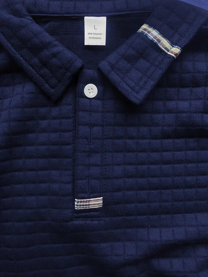 Męska koszulka polo w slim fit z teksturowanym materiałem i kieszenią na zamek w rękawie