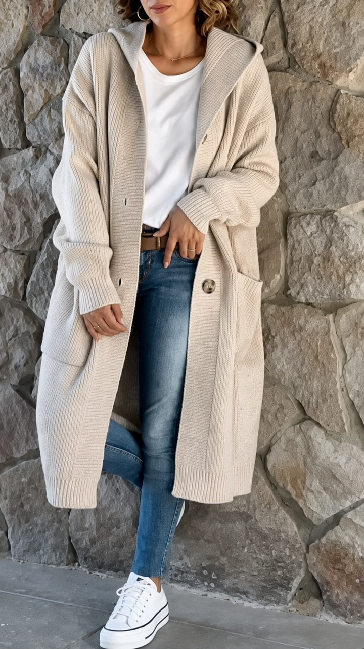 Catherine | Long Gilet en Tricot