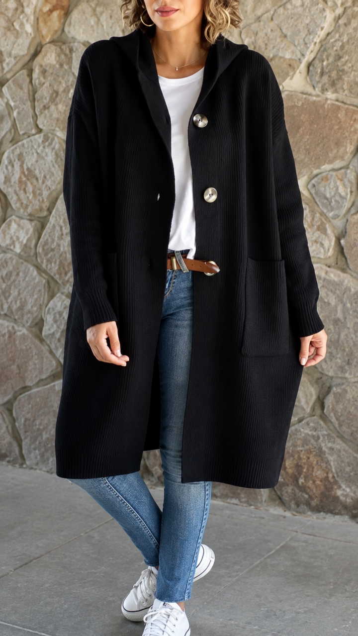 Catherine | Long Gilet en Tricot