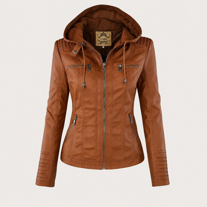 Diane | Veste en Cuir avec Capuche