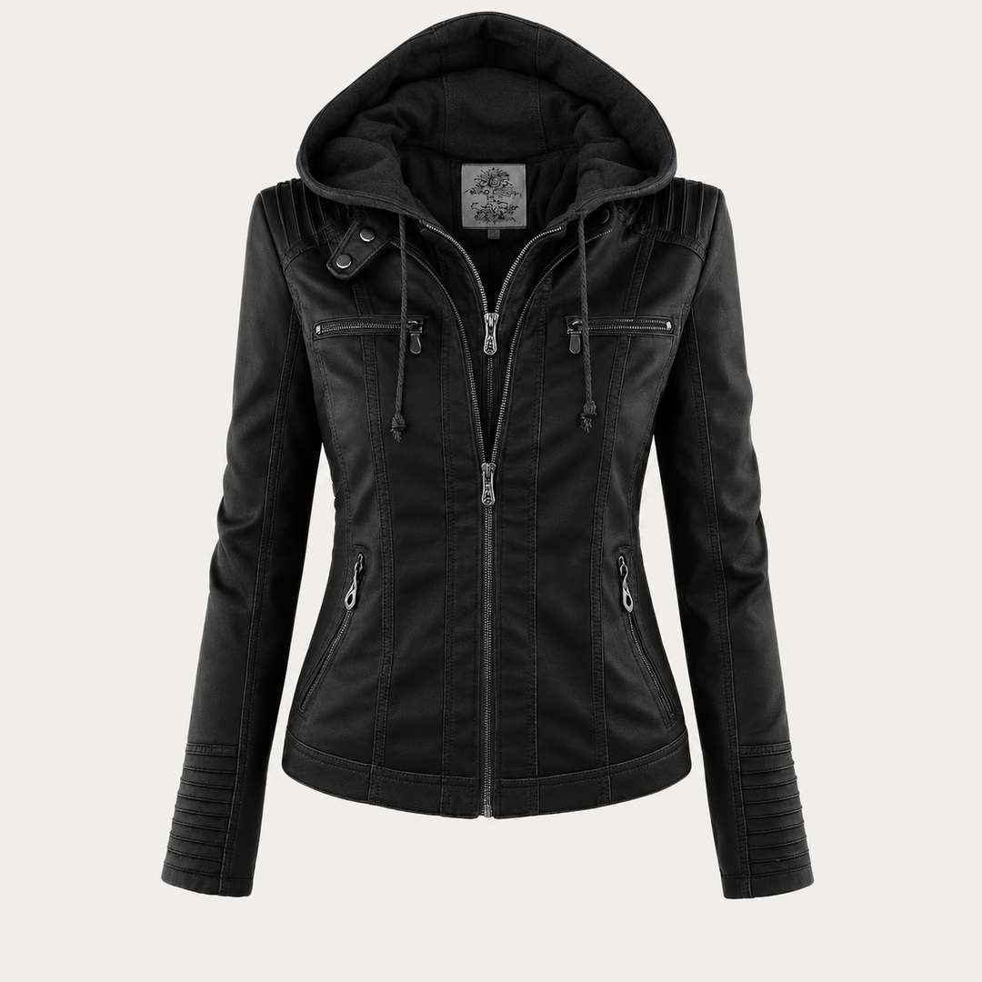 Diane | Veste en Cuir avec Capuche