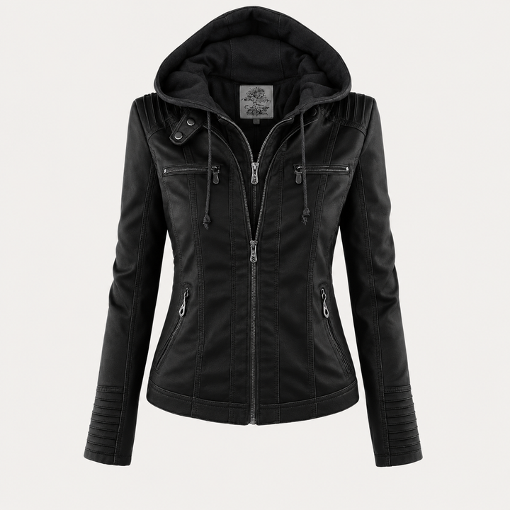 Diane | Veste en Cuir avec Capuche