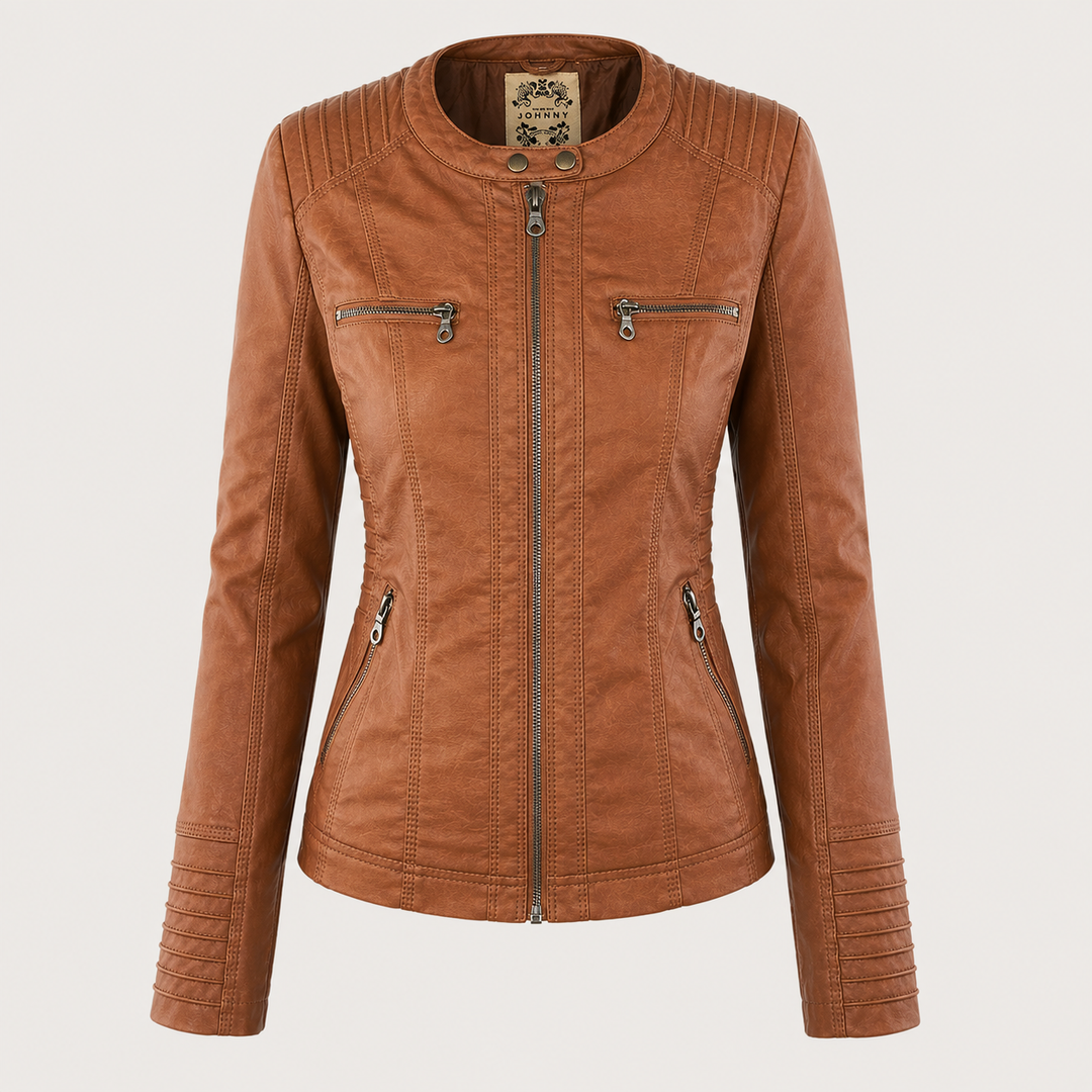 Diane | Veste en Cuir avec Capuche