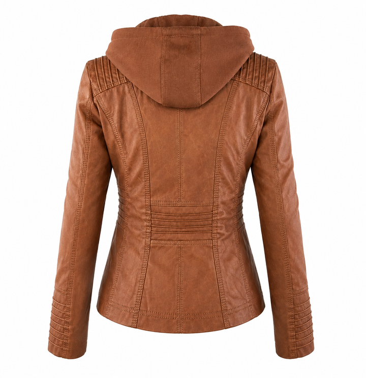 Diane | Veste en Cuir avec Capuche
