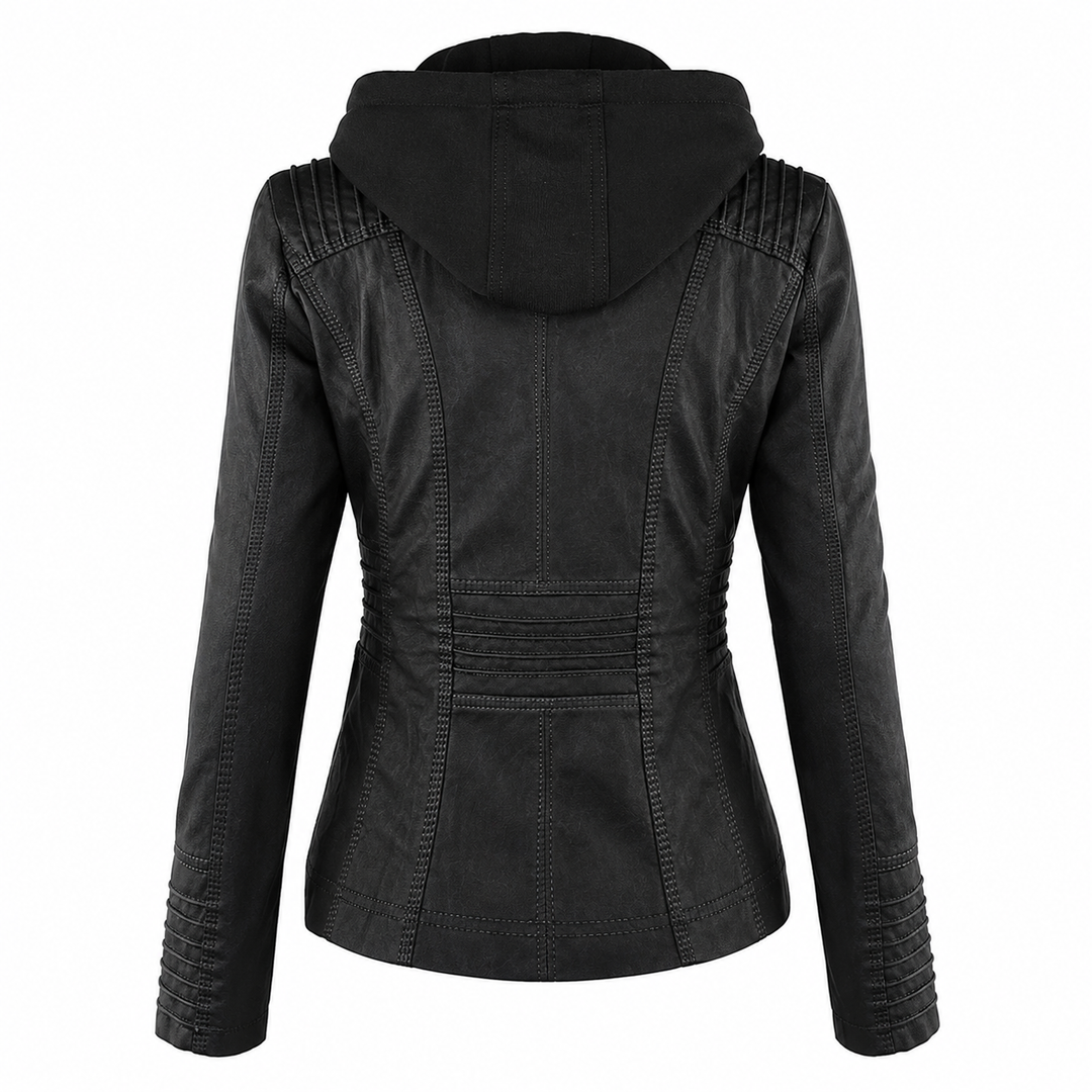 Diane | Veste en Cuir avec Capuche