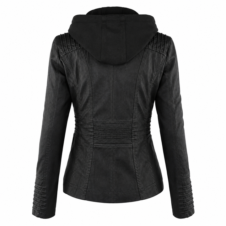 Diane | Veste en Cuir avec Capuche