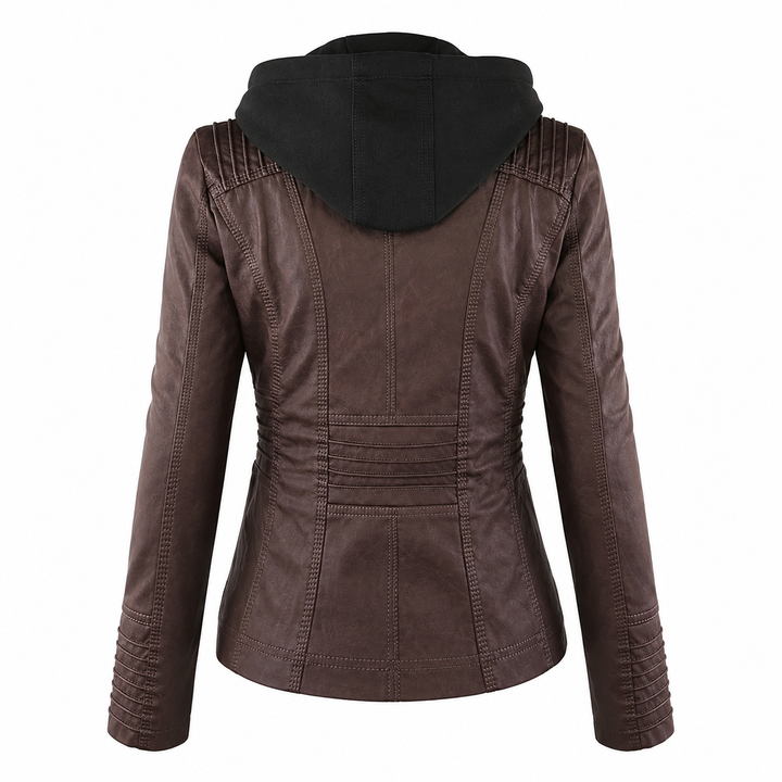 Diane | Veste en Cuir avec Capuche