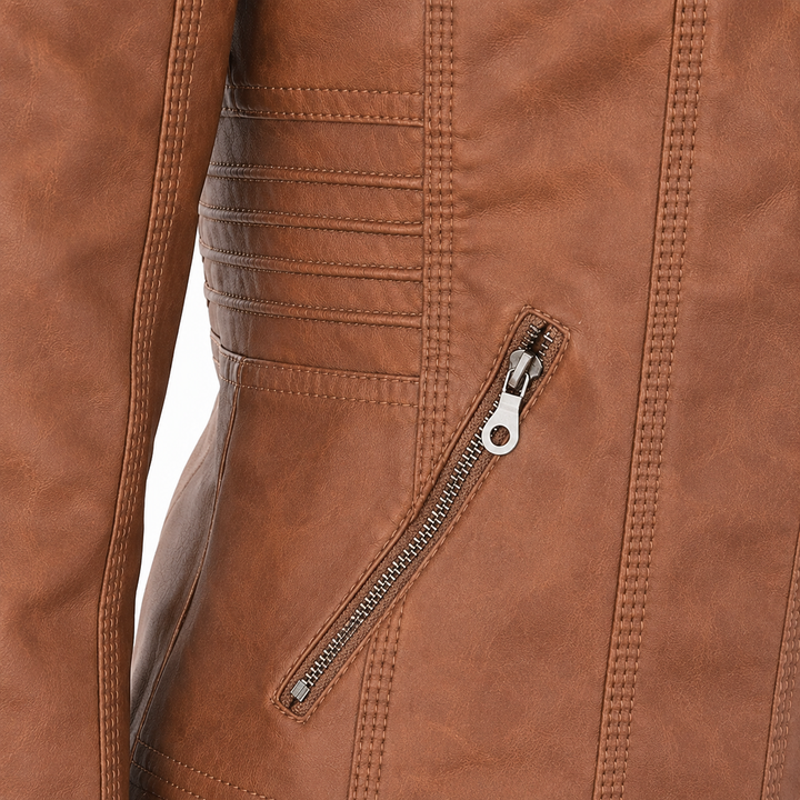 Diane | Veste en Cuir avec Capuche
