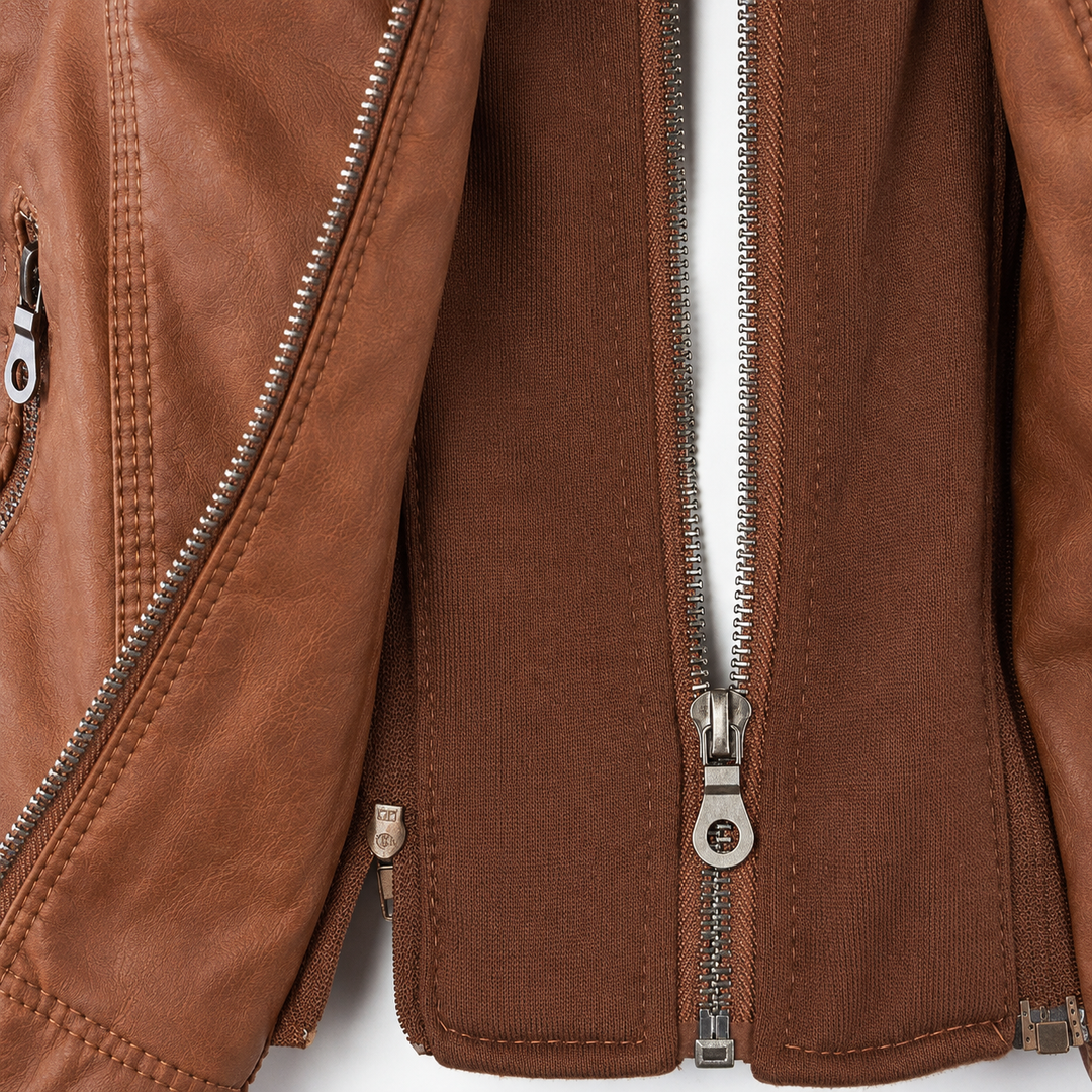 Diane | Veste en Cuir avec Capuche