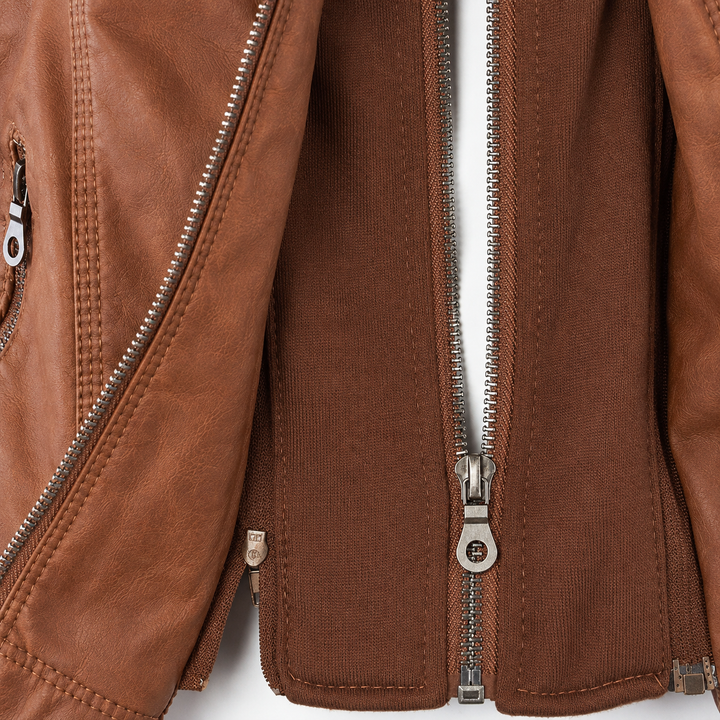 Diane | Veste en Cuir avec Capuche