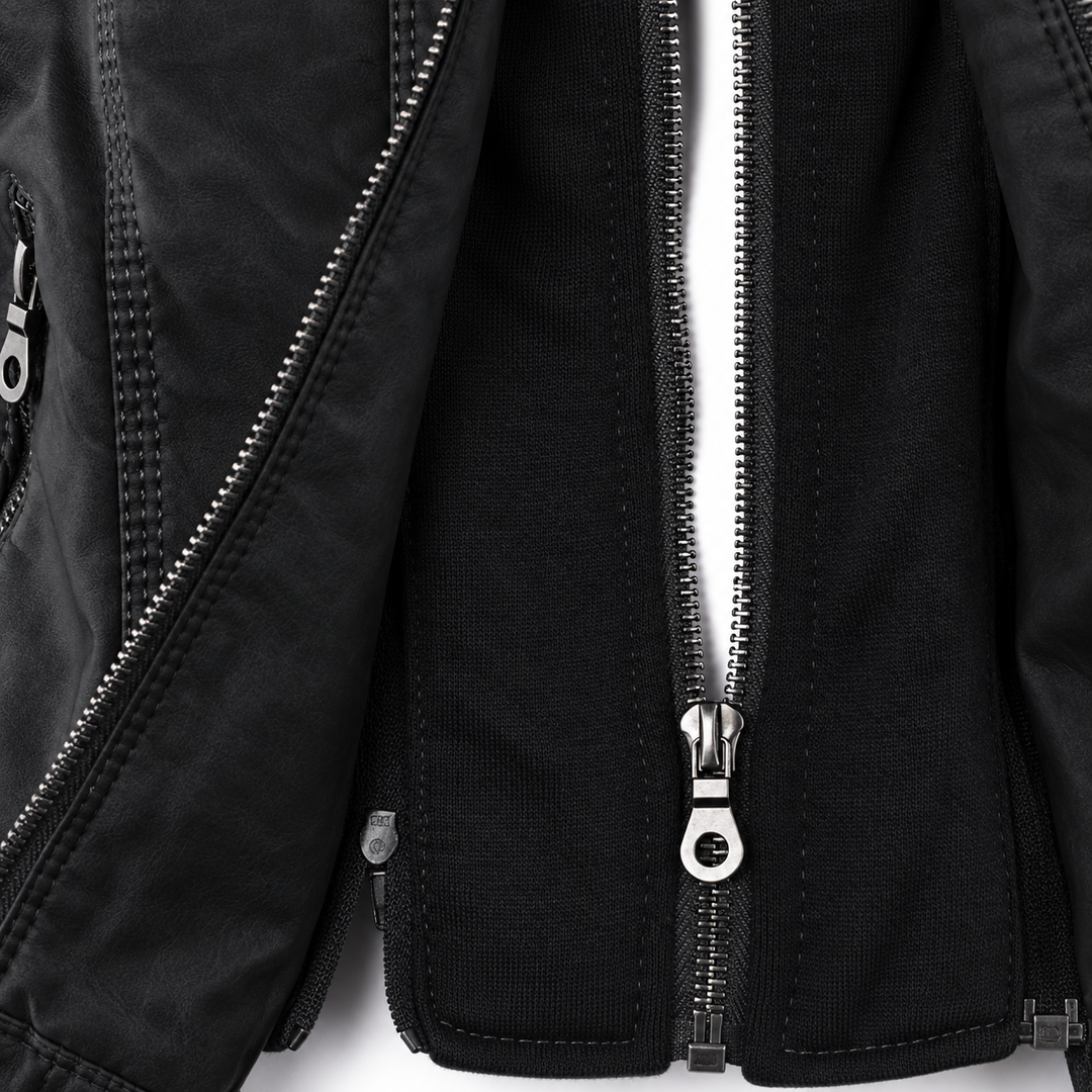Diane | Veste en Cuir avec Capuche