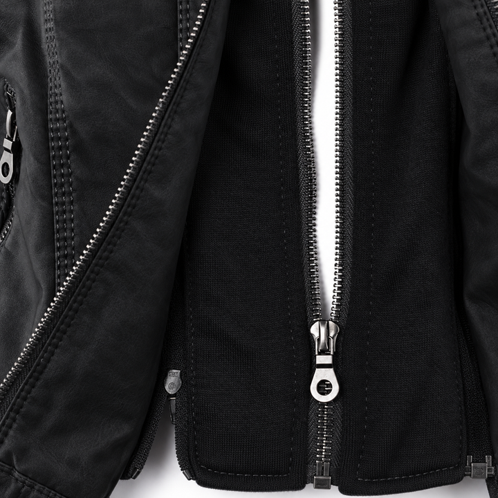 Diane | Veste en Cuir avec Capuche