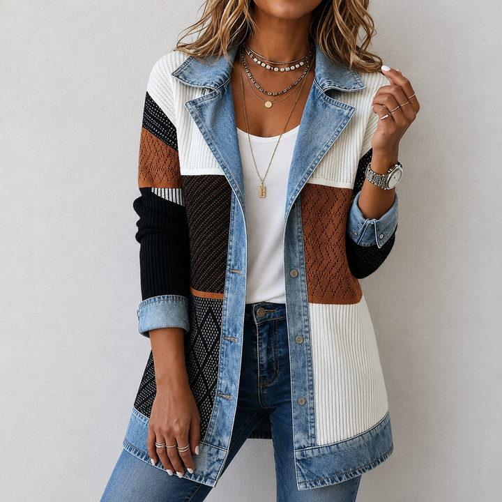 Kristen | Veste en jean en tricot